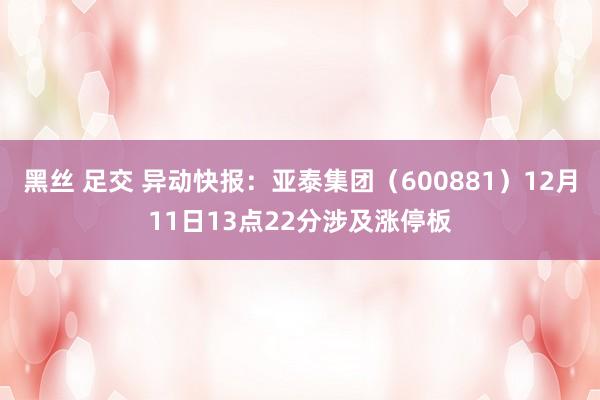 黑丝 足交 异动快报：亚泰集团（600881）12月11日13点22分涉及涨停板