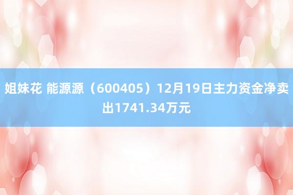 姐妹花 能源源（600405）12月19日主力资金净卖出1741.34万元